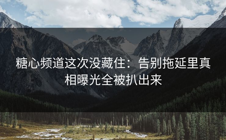 糖心频道这次没藏住：告别拖延里真相曝光全被扒出来