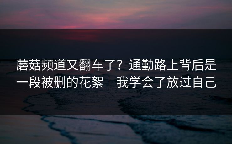 蘑菇频道又翻车了？通勤路上背后是一段被删的花絮｜我学会了放过自己