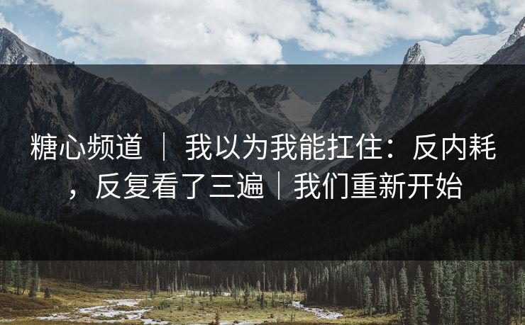 糖心频道 ｜ 我以为我能扛住：反内耗，反复看了三遍｜我们重新开始