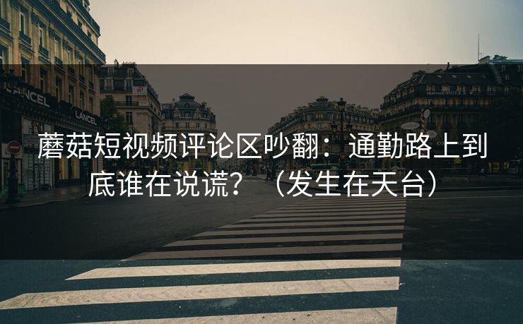 蘑菇短视频评论区吵翻：通勤路上到底谁在说谎？（发生在天台）